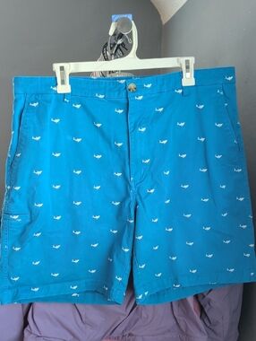 BOCA Classics Bright Turquoise Casual Shorts with White Shark Accent